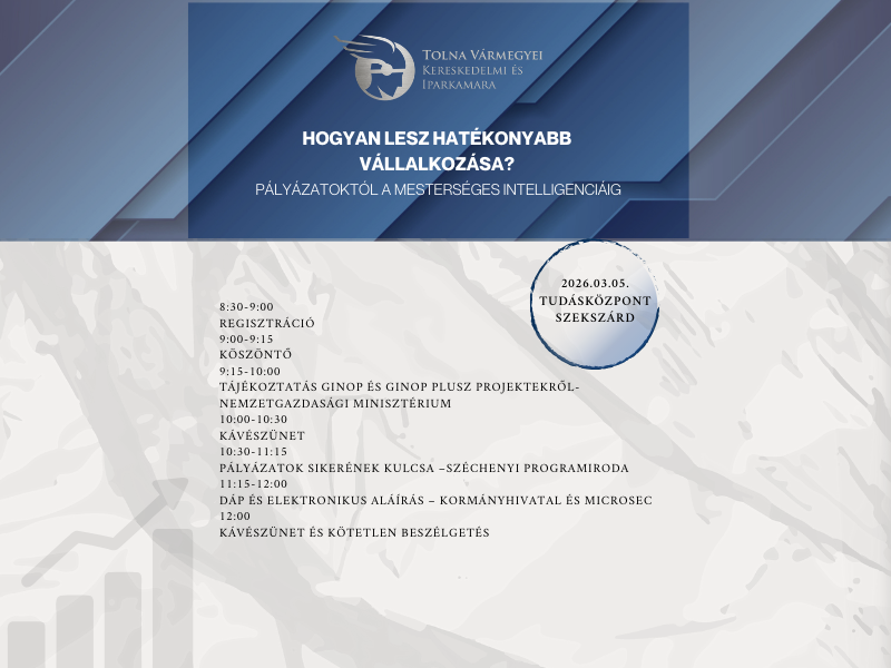 Vállalkozásfejlesztési programsorozat indul