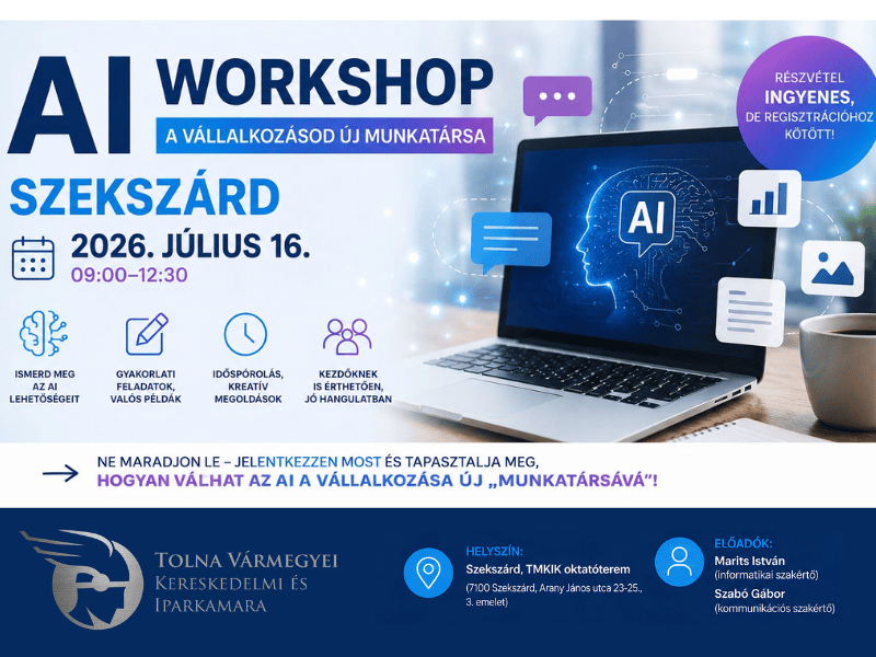 AI – A vállalkozásod új munkatársa – Workshop kisvállalkozásoknak
